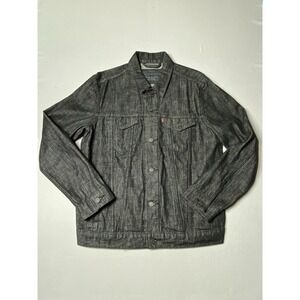 Vintage Y2K Levi's 72334 Black Denim Trucker Jacket Men's Large‎ Red Tab